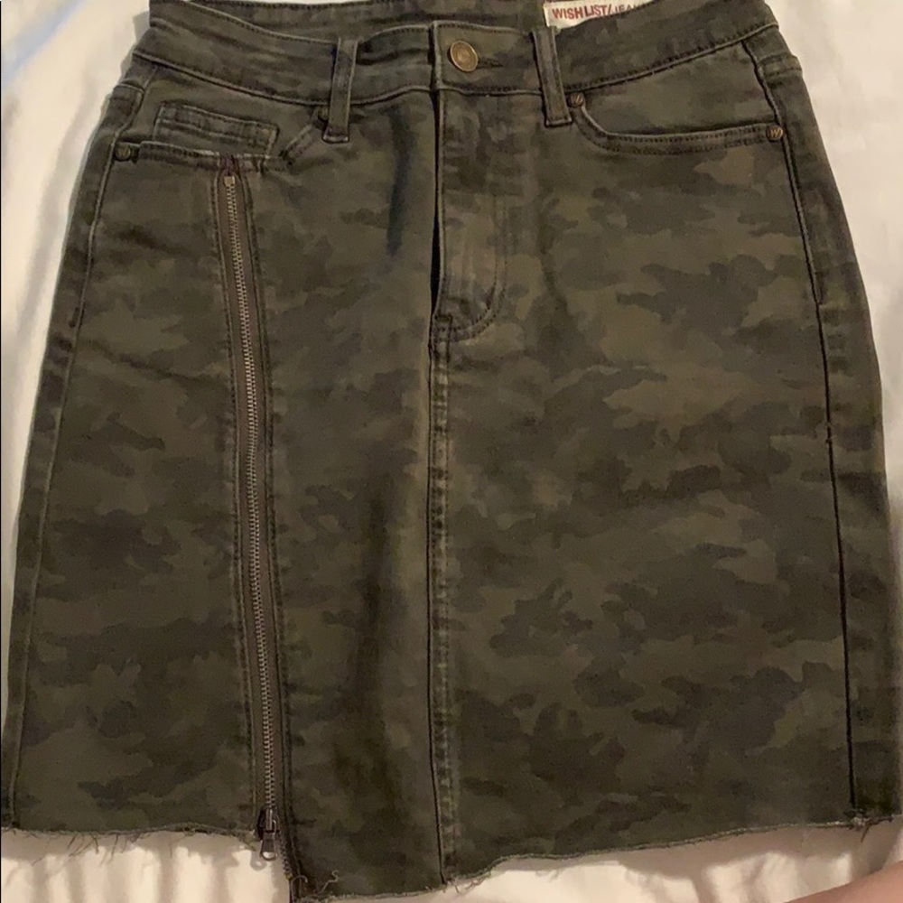 Camouflage jean skirt